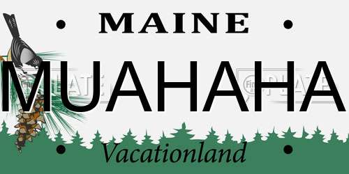 MUAHAHA Maine License Plate