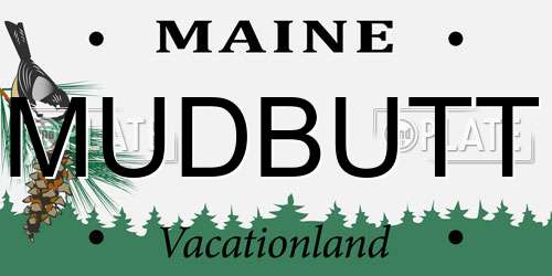 MUDBUTT Maine License Plate