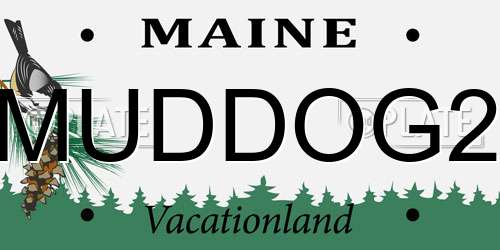 MUDDOG2 Maine License Plate