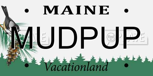 MUDPUP Maine License Plate