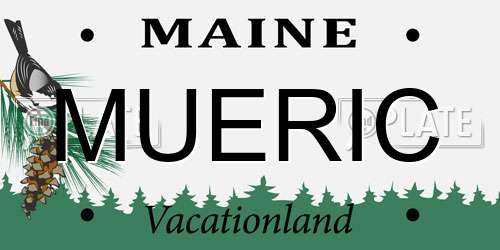 MUERIC Maine License Plate