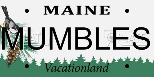MUMBLES Maine License Plate