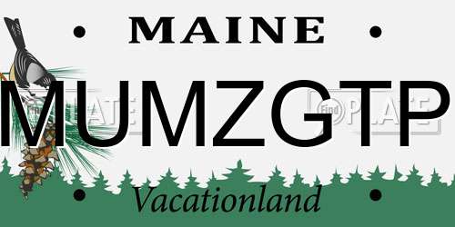 MUMZGTP Maine License Plate