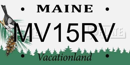 MV15RV Maine License Plate