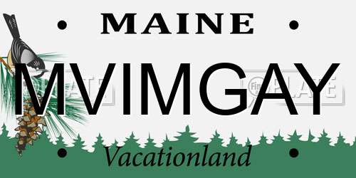 MVIMGAY Maine License Plate