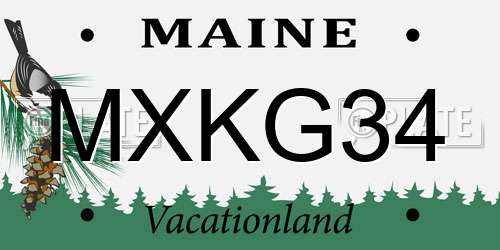 MXKG34 Maine License Plate
