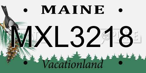 MXL3218 Maine License Plate