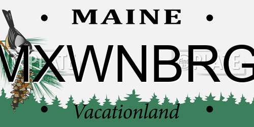MXWNBRG Maine License Plate