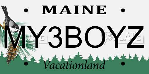MY3BOYZ Maine License Plate