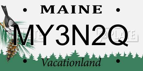 MY3N2Q Maine License Plate