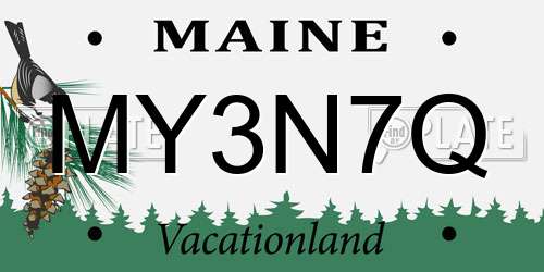 MY3N7Q Maine License Plate