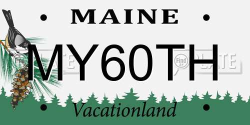 MY60TH Maine License Plate