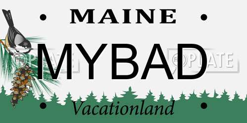 MYBAD Maine License Plate