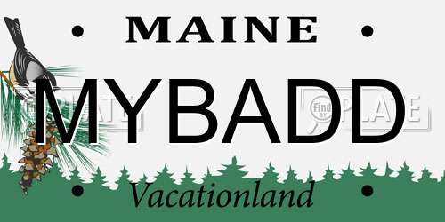 MYBADD Maine License Plate