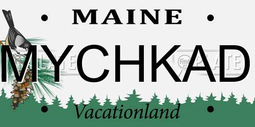 MYCHKAD Maine License Plate