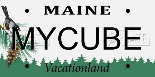 MYCUBE Maine License Plate