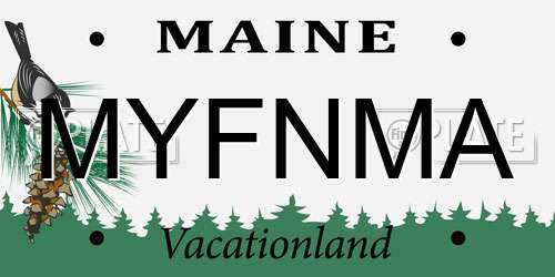 MYFNMA Maine License Plate