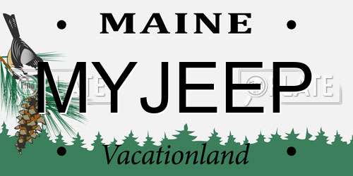 MYJEEP Maine License Plate