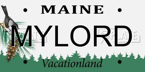 MYLORD Maine License Plate