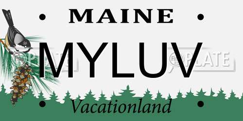 MYLUV Maine License Plate