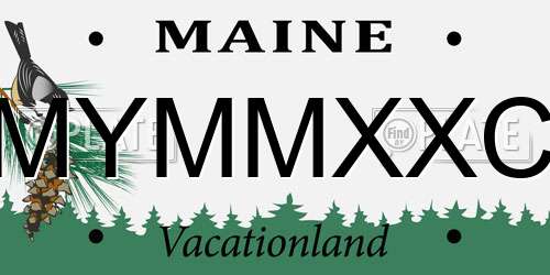 MYMMXXC Maine License Plate