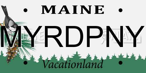 MYRDPNY Maine License Plate