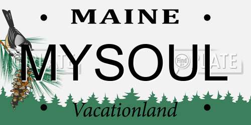 MYSOUL Maine License Plate