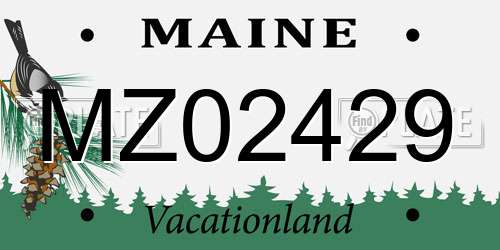 MZ02429 Maine License Plate