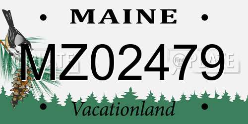 MZ02479 Maine License Plate