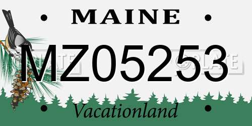 MZ05253 Maine License Plate