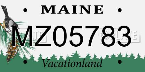 MZ05783 Maine License Plate