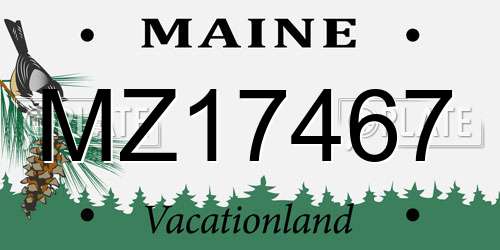 MZ17467 Maine License Plate