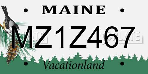 MZ1Z467 Maine License Plate