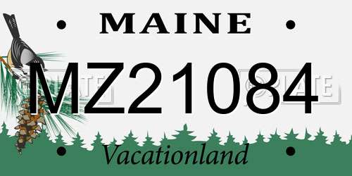 MZ21084 Maine License Plate
