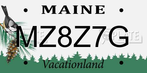 MZ8Z7G Maine License Plate