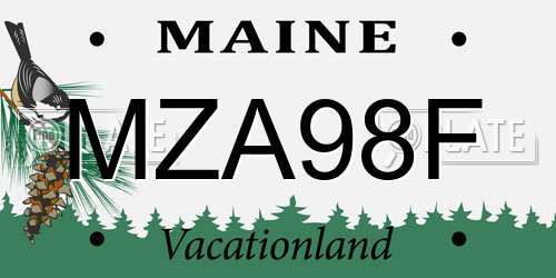 MZA98F Maine License Plate