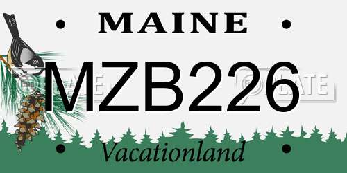 MZB226 Maine License Plate