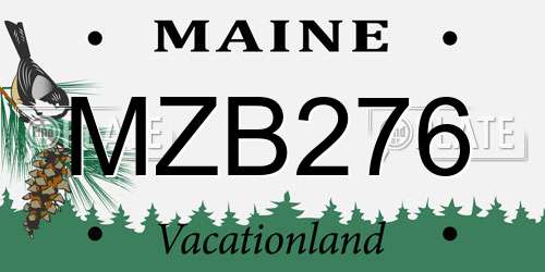 MZB276 Maine License Plate