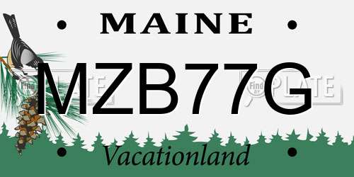 MZB77G Maine License Plate