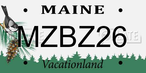 MZBZ26 Maine License Plate