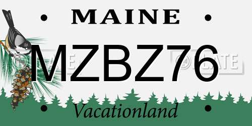 MZBZ76 Maine License Plate