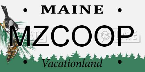 MZCOOP Maine License Plate