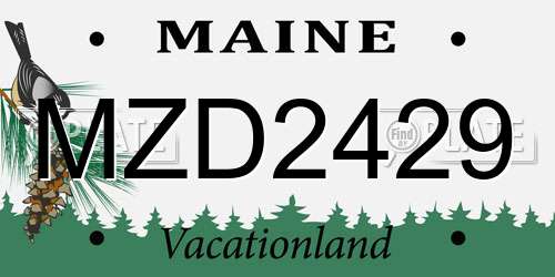 MZD2429 Maine License Plate