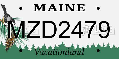 MZD2479 Maine License Plate