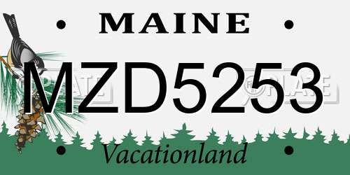 MZD5253 Maine License Plate
