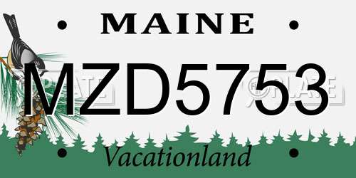 MZD5753 Maine License Plate