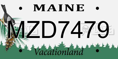 MZD7479 Maine License Plate