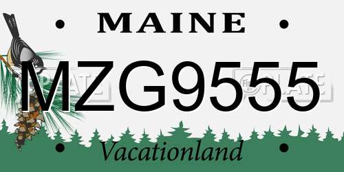 MZG9555 Maine License Plate