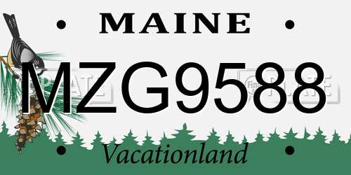 MZG9588 Maine License Plate