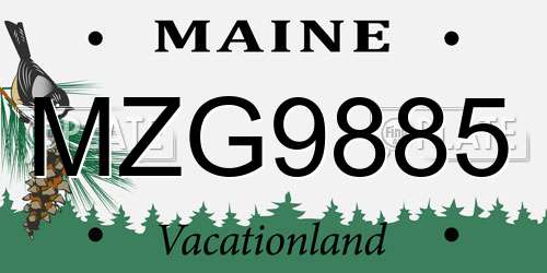MZG9885 Maine License Plate